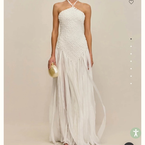 cult gaia Dresses & Skirts - Cult Gaia Ambrosine White Woven Silk Dress Bridal